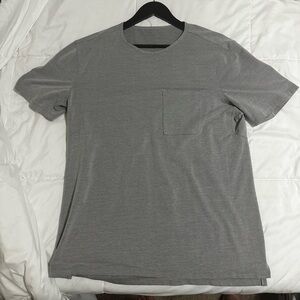 Lululemon Chest Pocket Relaxed-Fit T-Shirt [Graphite Grey/White -  XL]